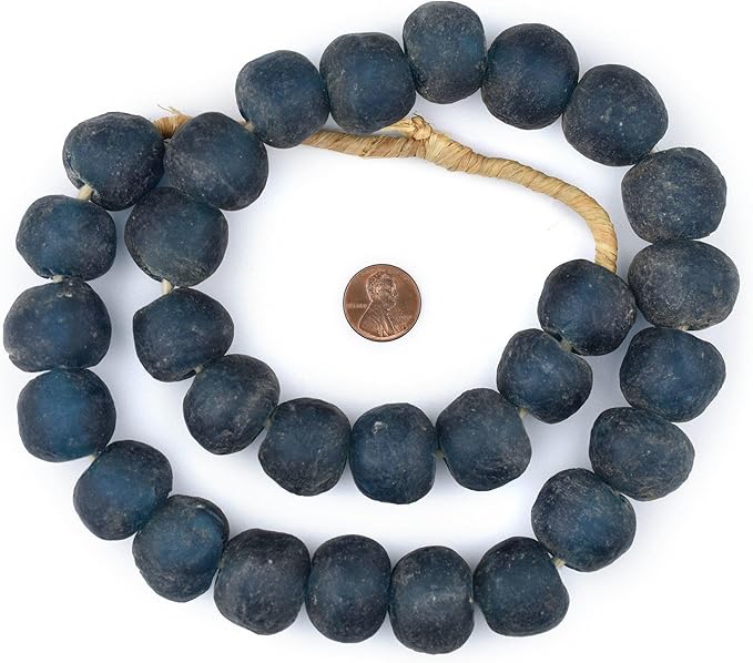 Jumbo Recycled Glass Beads, 21–25mm – African Sea Glass for Wall Hangings, Coffee Table Decor, Shelf Styling, and Home Accents – (Teal) – The Bead Chest