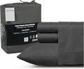 100% Cotton Sheets King Size Sheets Set with Fitted Sheet & Pillowcase Sets, Sateen Weave 4 piece Deep Pocket King Sheet Set, Soft & Comfy Naturally Cool Luxury Bedding- Charcoal