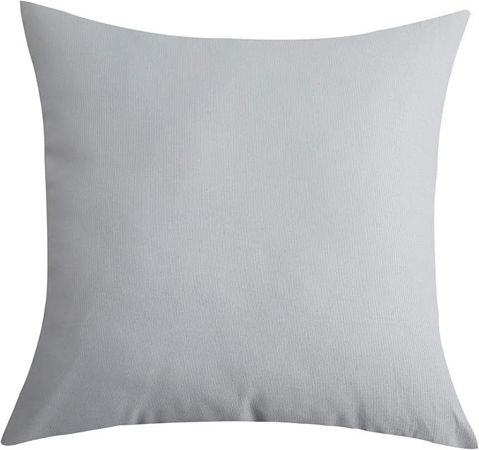 TangDepot Handmade Decorative Solid 100% Cotton Canvas Throw Pillow Covers/Pillow Shams, (16"x16", Gray Stone)