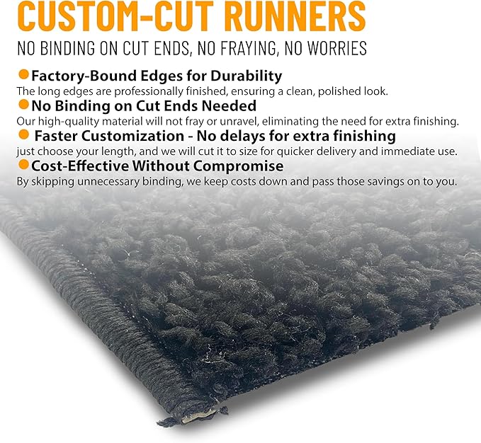 Ottomanson 2' x 2' Shaggy Area Rug - Plush & Cozy Non-Slip Carpet for Bedroom, Living Room & Nursery - Non Shedding & Durable for High-Traffic Areas, Black
