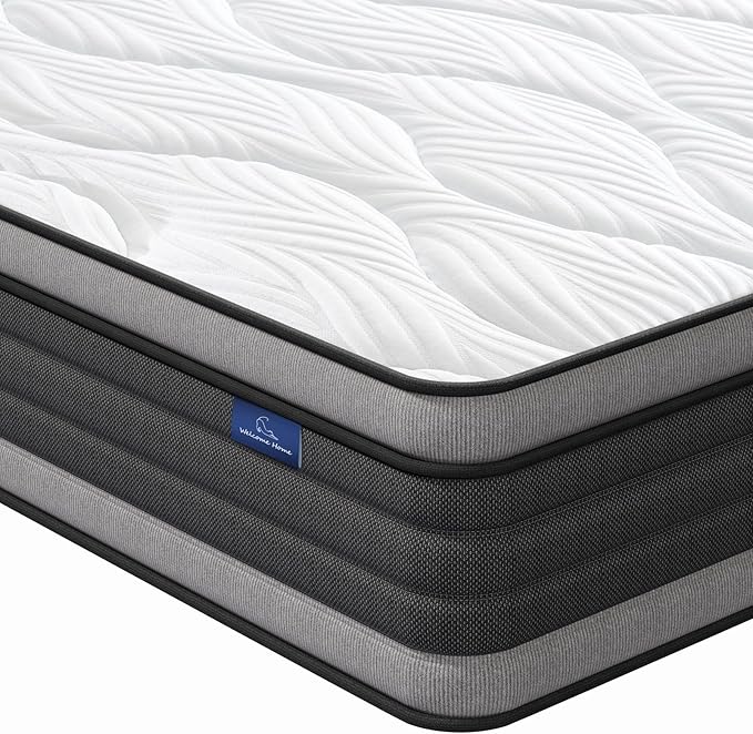 Vesgantti Twin Mattress, 12 Inch Hybrid Twin Size Mattress in a Box, Memory Foam and Individually Pocket Spring, Innerspring Mattress for Pressure Relief and Supportive, Medium Firm