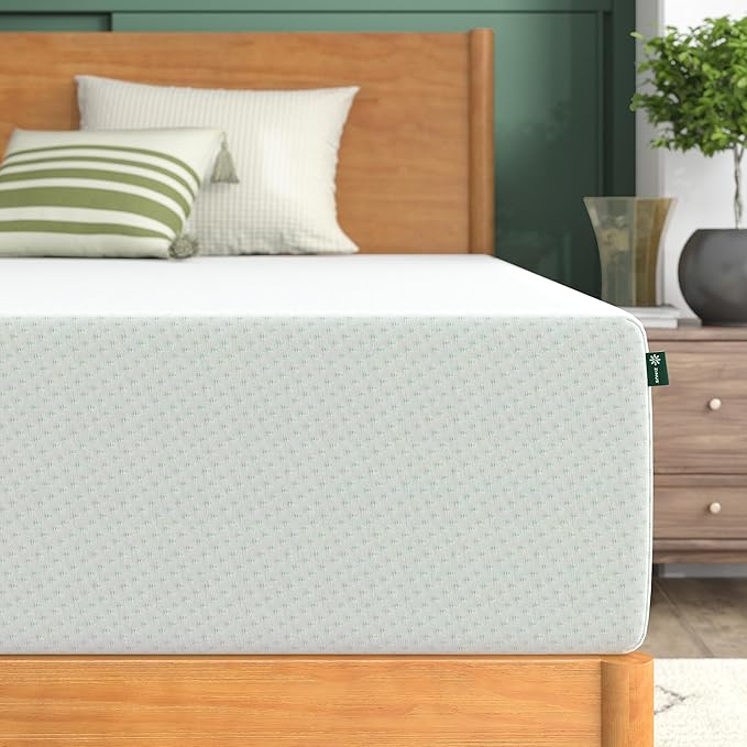 ZINUS 12 Inch Green Tea Memory Foam Mattress, Full, Fiberglass Free, Patented Custom Contour Support, Sturdy Base Foam, CertiPUR-US Certified, Mattress in A Box, White