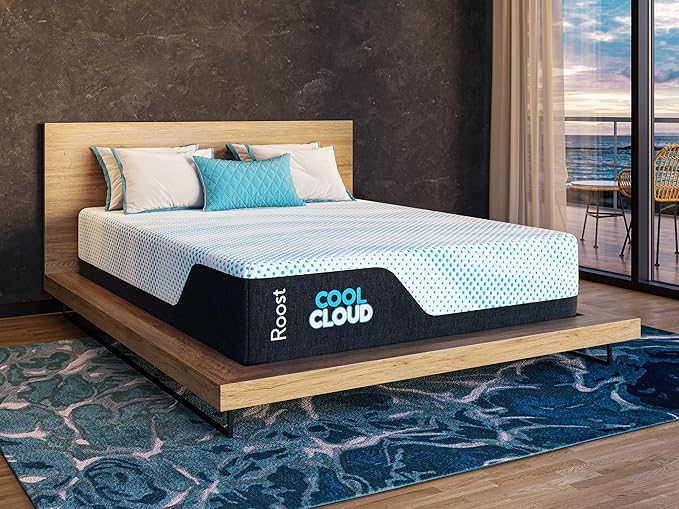 ROOST SLEEP Memory Foam Mattress, 14-Inch Queen – Cool Cloud Gel Foam Bed with Cooling Support and Pressure Relief – Soft, Contouring Mattress for Deeper Sleep