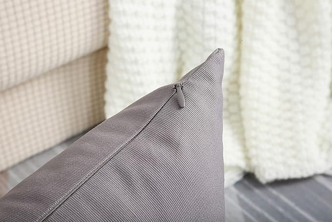 TangDepot Handmade Decorative Solid 100% Cotton Canvas Throw Pillow Covers/Pillow Shams, (20"x20", Taupe)