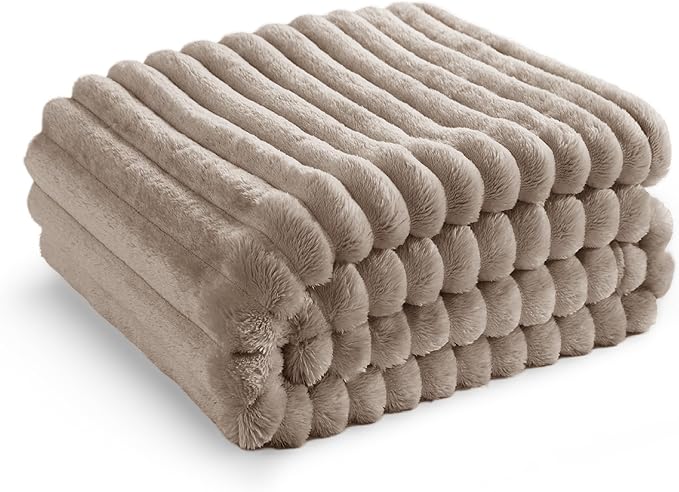 Bedsure GentleSoft Mocha Meringue Twin Blanket for Bed - Cozy Soft Blankets for Women, Cute Large Throws for Girls, 66x90 Inches