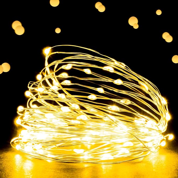 Ehome Fairy Lights USB Powered Fairy Lights Plug in 66ft 200 Led String Lights Decorative Lights for Bedroom Indoor Christmas Wedding Party Patio Window (Warm White)