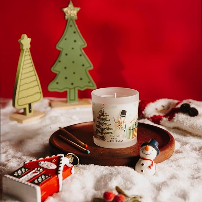 ROMIIE ZOI Christmas Scented Jar Candle - 6oz Soy Wax Candle - Sweet Christmas Infused with Sweet Pine Aroma - with Beautiful Keepsake Box Special for Christmas/Holiday Gifts