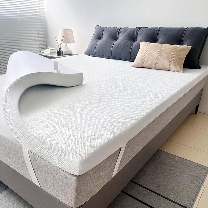 Airensky Memory Foam Mattress Topper Twin XL (39x80), 2 Inch Cooling Gel Infused High Density Topper with Removable Skin-Friendly Cover, Pressure Relief Back Pain, College Dorm, CertiPUR-US Certified