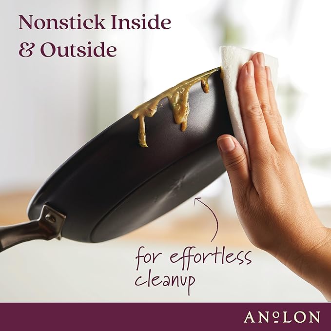 Anolon Advanced Home Hard Anodized Nonstick Cookware/Pots and Pans Set, 9 Piece - Moonstone