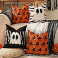 TOYPOPOR Halloween Decorations, 2 Packs Double Sided Ghost Pillow Covers, Soft Fur Throw Pillow Cases Indoor outdoor Pumpkin Couch Cushion Case for Fall Autumn Bedroom Living Room Home Decor 16''x16''