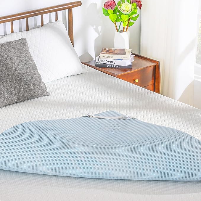 EGO Gel Memory Foam Mattress Topper, 3 Inch Queen with Removable Breathable Soft Cover, Cooling Bed Topper for Comfort Body Support & Pressure Relief, CertiPUR-US Certified