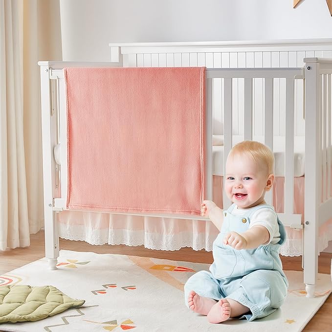 BEDELITE Baby Blankets for Boys and Girls 30" x 40", Soft Cozy Fuzzy Fleece Blanket for Kids Infant Newborn, Warm and Breathable Toddler Blanket for Crib Stroller Bed Travel, Pink