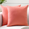 Encasa XO Throw Pillow Covers 20x20 in Set of 2 Coral | No Inserts | Cotton Pillow Covers for Living Room, Bed, Sofa, Couch | Decorative Cushion Covers with Improved Zippers
