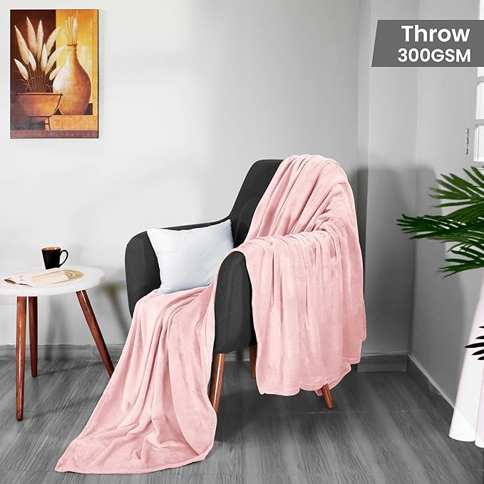 Utopia Bedding Fleece Blanket Throw Size Pink 300GSM Luxury Anti-Static Fuzzy Soft Microfiber Blanket for Couch, Sofa and Bed (60x50 Inch)