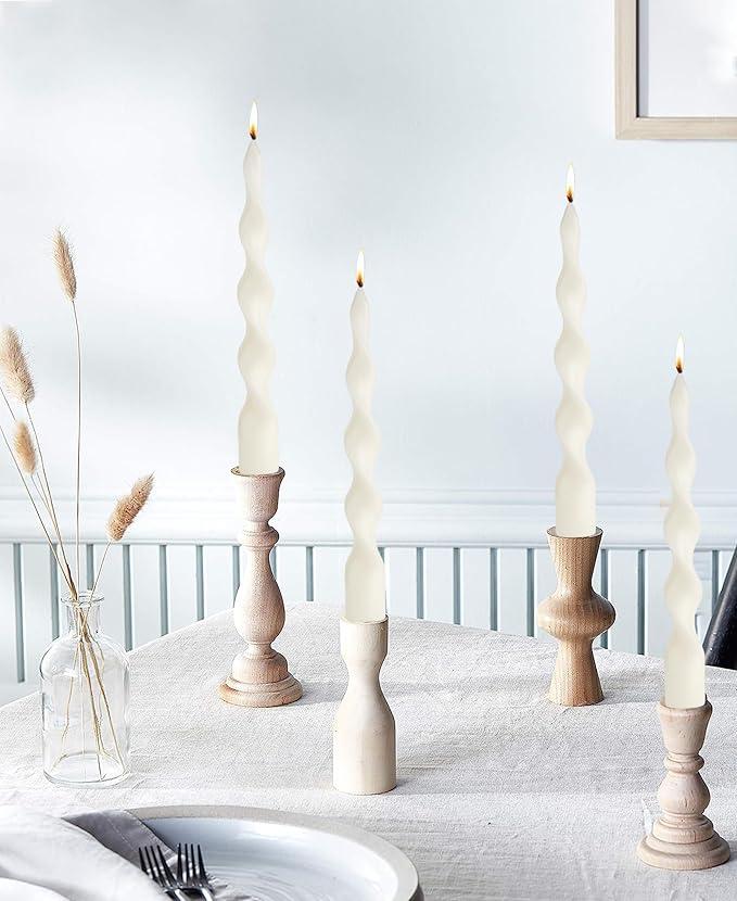 9.8" Pink Tall Taper Candle Sticks Dripless Taper Candle Handmade from Vegan Soy Wax for Holiday Wedding Party Home Dinner Decoration Party and Any Occasion,Set of 4(Pink)