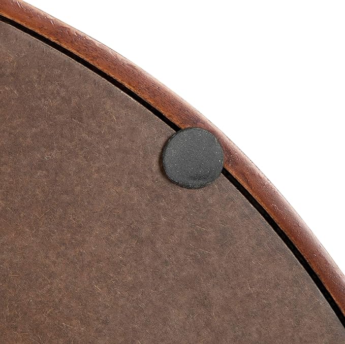 Kate and Laurel Lipton Mid-Century Rectangle Wood Tray, 10" x 18, Walnut Brown and Gold, Decorative Accent with Rounded Edges