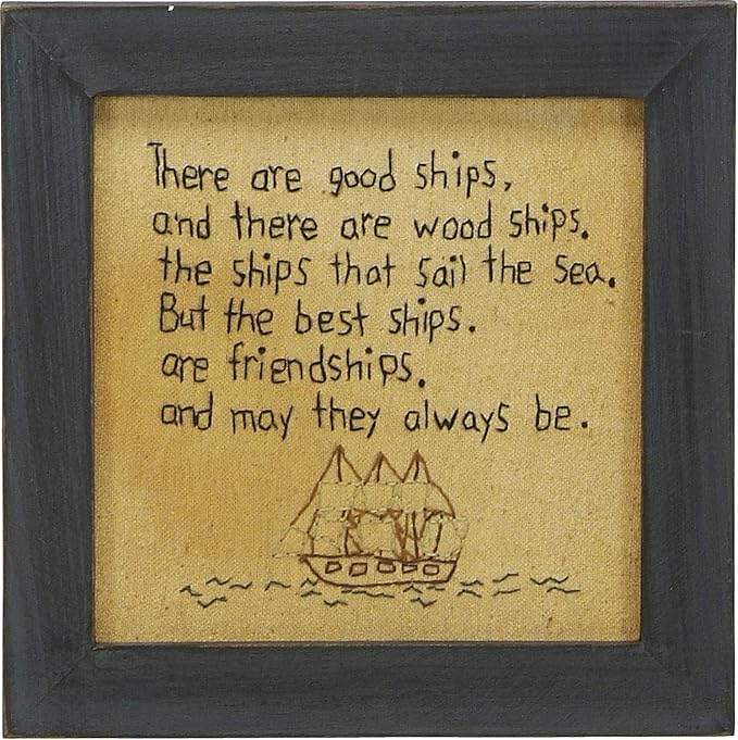 Primitives by Kathy 12558 Rustic Stitched Wall Décor, 7.75 x 7.75-Inches, There are Good