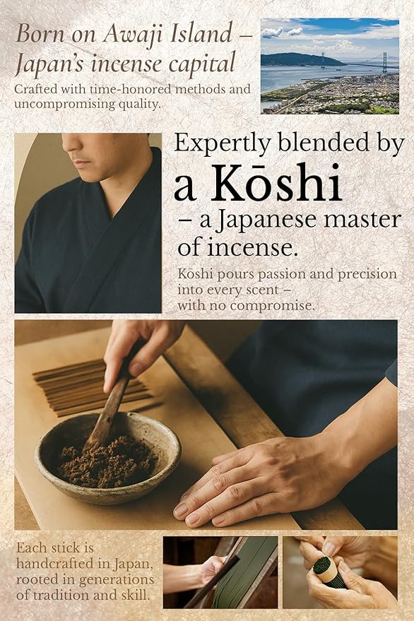 Luxury Japanese Incense Sticks 60sticks Mellow Musk White Musk Bergamot Vanila Coreless Low Smoke Natural Charcoal Free Non Toxic Aromatherapy Meditation Calming Stress Relief Relaxation Yoga TOMORI