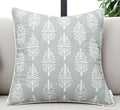 Chandni Paiseley Embroiderd Decorative Square Accent Throw Pillow Cover - Sofa, Chair, Couch, Bedroom, Living Room, Farmhouse Home Decor - 18x18 Inches-Robins Egg