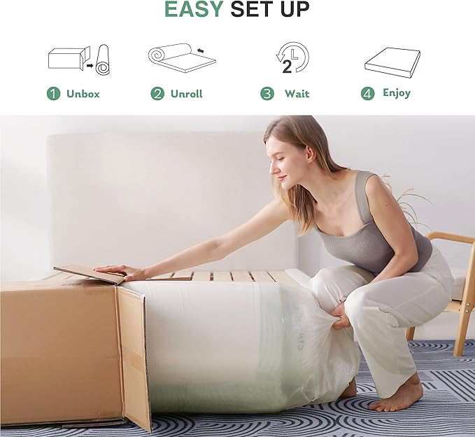 Full Mattress in a Box, 10 inch Mattresses for Platform Bed Double Size Daybed Bunk, Green Tea Memory Foam Medium Firm