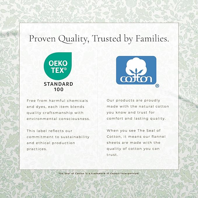 Great Bay Home Flannel Sheet Set Queen Size - 100% Turkish Cotton, Double-Brushed, Winter Floral Bed Sheets - Ultra-Soft, Cozy, 4-Piece Bedding Set (Floral Castle)