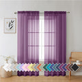 Aiyufeng Plum Purple Sheer Curtains 72 Inches Long 2 Panels Set, Solid Voile Top Dual Rod Pockets Stylish Breathable Drapes Window Treatment for Kid's Room/Bedroom/Living Room, 42W x 72L inches