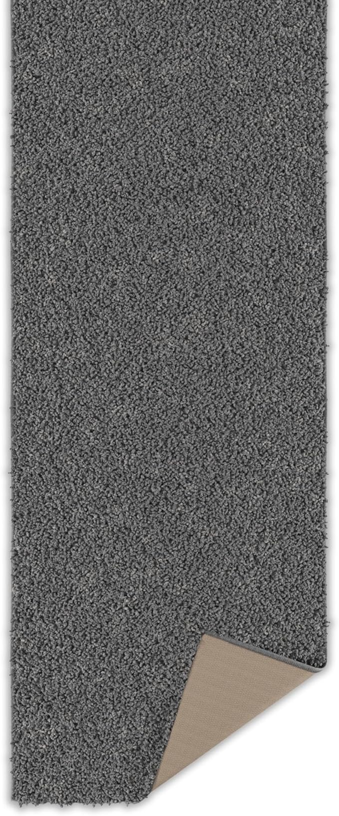 Ottomanson 2' x 8' Shaggy Runner Rug - Plush & Cozy Non-Slip Carpet for Bedroom, Living Room, Bathroom & Entryway - Durable & High-Traffic Friendly for Hallways & Dorms, Gray