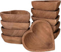 Tioncy 10 Pcs Wooden Dough Bowls - Wood Heart Shaped Hand Carved Paulownia Serving Decorative Bowl Bulk for Home Holding or Making Bread, Fruits, Salad & Candle, 7 Inch
