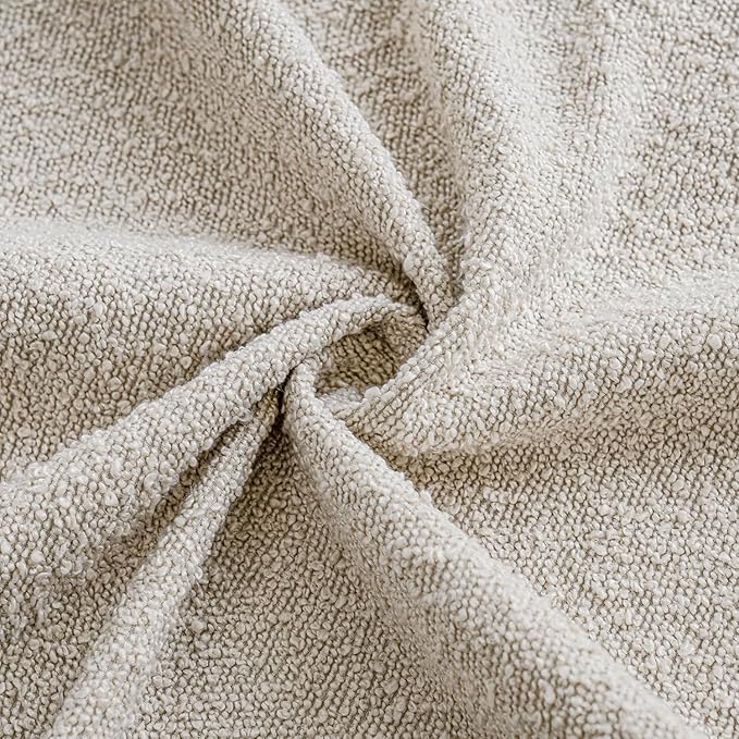 Foindtower Decorative Textured Boucle Throw Pillow Covers Accent Solid Pillow Cases Neutral Long Body Lumbar Couch Cushion Case for Chair Sofa Bedroom Living Room Home Decor 14x36 Inch,1PC,Light Beige