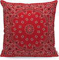 WONDERTIFY Throw Pillow Cover Case Orange Bandana Pattern Black and White Ornaments,Soft Pillow Case for Decorative Bedroom/Livingroom/Sofa/Farm House - Cushion Covers Couch Pillow 18x18 Inch