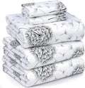 RUVANTI 100% Cotton Split King Sheets Sets for Adjustable Bed, 5 PCs, Soft & Breathable Percale Weave Bedding, Deep Pocket 16", Hotel Standard, Crisp Cool Feel & Durable, Floral Sheet, Dandelion