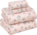 RUVANTI 100% Cotton Full Size Bed Sheets, 4 Pieces, Soft & Breathable Percale Weave Bedding, Deep Pocket 16", Hotel Standard, Crisp Cool Feel, Durable, Perfect Sheet Set Floral, Spring On