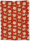 Christmas Cat Blanket, Soft Lightweight Flannel Cute Cats in Santa Hats with Snowflake Throw Blanket for Couch, Bed, Travel & Decor Gifts, Cozy Warm Fuzzy Holiday Blankets for Women Girls 80×60 in