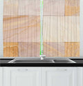 Lunarable Architecture Kitchen Curtains, Continuing Design of Sandstone Design Geometric Rectangles, Window Drapes 2 Panel Set for Kitchen Cafe Decor, 55" x 30", Almond Eggshell and Pale Tan