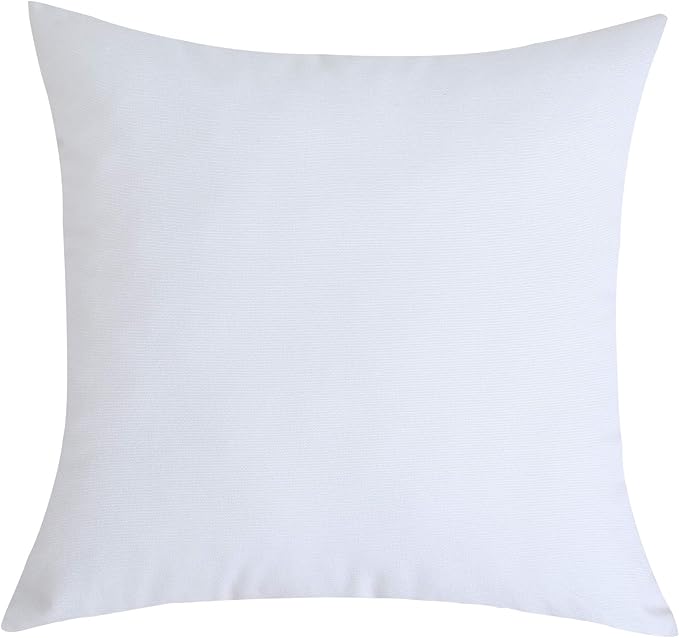 TangDepot Handmade Decorative Solid 100% Cotton Canvas Throw Pillow Covers/Pillow Shams, (12" x12" , White, 1 Count (Pack of 1))