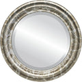 OVALCREST Round Beveled Wall Mirror for Home Decor - Philadelphia Style - Champagne Silver - 28x28 Outside Dimensions