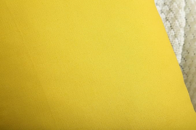 TangDepot Handmade Decorative Solid 100% Cotton Canvas Throw Pillow Covers/Pillow Shams, (26" x26" , Deep Yellow, 1 Count (Pack of 1))