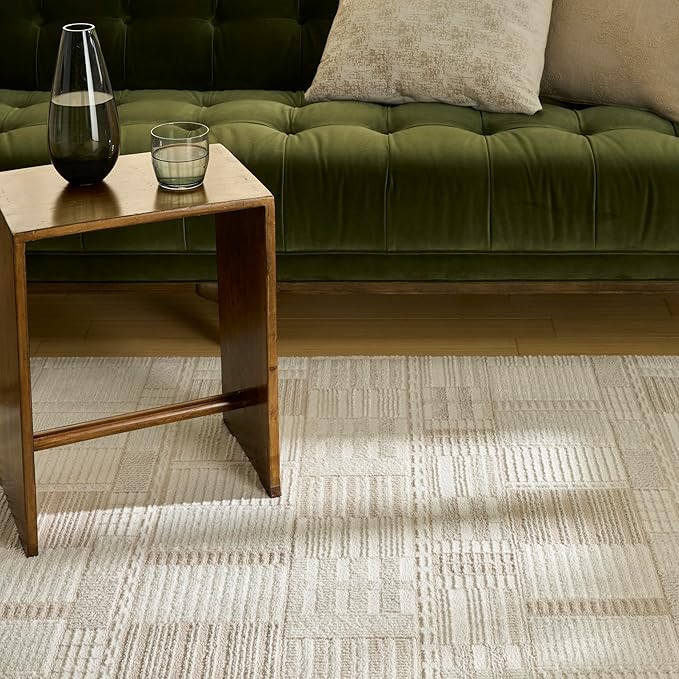 Nourison Nordic Ivory Beige 4' x 6' Scandinavian Area Rug - Easy Clean, Non Shedding, Bed Room, Living Room, Dining Room, Kitchen (4' x 6')