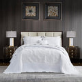 HZ & HY Oversized King Bedspread 138x122 Extra Wide, Quilted Coverlet Bedding Set, Lightweight Thin Comforter, Reversible, 5 Piece, 100% Microfiber, California/Alaskan King, White