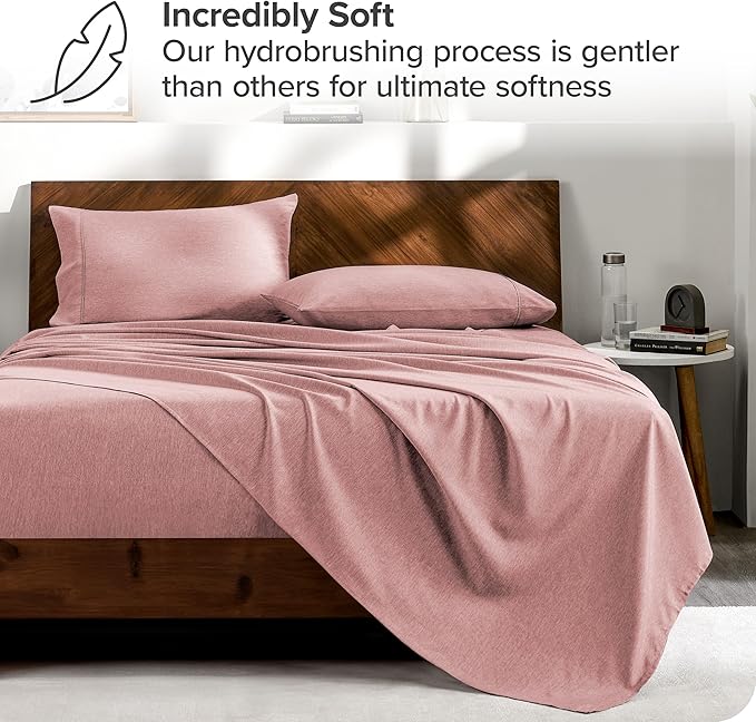Bare Home Bed-in-A-Bag 7 Piece Comforter & Sheet Set - California King - Goose Down Alternative - Ultra-Soft 1800 Premium Bedding Set - Cationic (Cal King, Heathered Rosewood)