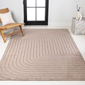 Eyely NCS101C-3 Odense High-Low Minimalist Angle Geometric Light Taupe 3 ft. x 5 ft. Indoor/Outdoor Area Rug, for Home, Backyard, Patio, Porch, Bedroom, Kitchen, Living Room