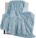 Bedsure GentleSoft Fluffy Light Sky Blue Throw Blanket, Dusty Baby Blue Decor Gifts for Women Men, Soft Cozy Fuzzy Plush Warm Minky Thick Sherpa Fleece Faux Fur Throw Blanket for Couch Bed, 50x60
