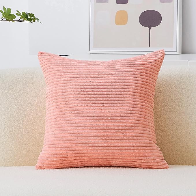 Home Brilliant Pink Euro Sham 26 x 26 Pillow Cover Large Square Pillow Case for Patio Couch Bench Girl's Room, 26x26 inch, Coral