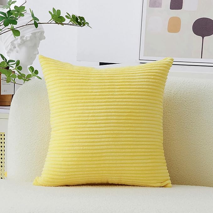 Home Brilliant Yellow Pillow Cover 26 x 26 Euro Sham for Couch Throw Pillow Large 26x26 Pillow Cover for Holiday Fall Winter Decor, Lemon Yellow, Sundress