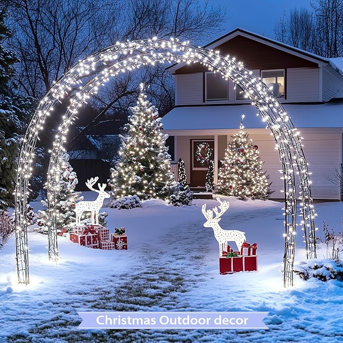 JMEXSUSS 250 LED White Christmas Lights Outdoor, 91.5ft Extendable White String Lights Indoor, Christmas Tree Lights with 8 Modes for Room Garden Patio Wedding Party Christmas Decorations