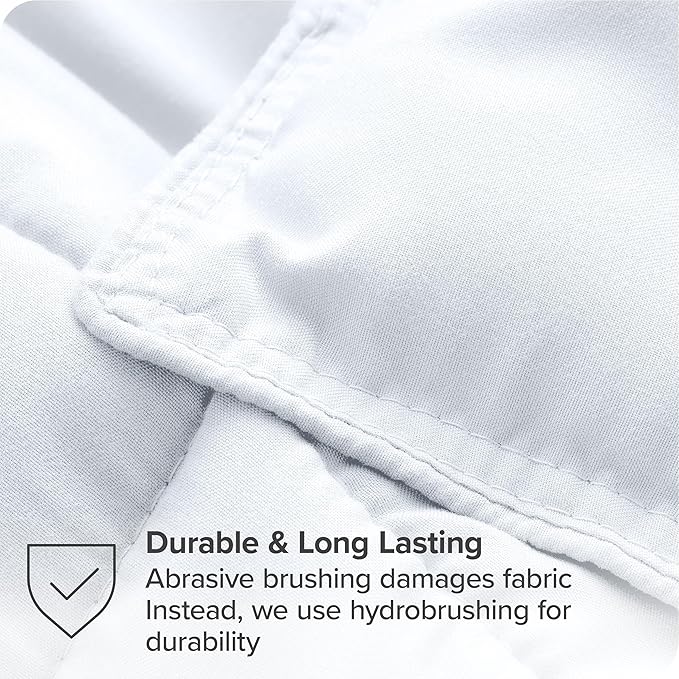 Bare Home Bed-in-A-Bag 8 Piece Comforter & Sheet Set - Split California King - Goose Down Alternative - Ultra-Soft 1800 Premium Bed Set (Split Cal King, White/White)