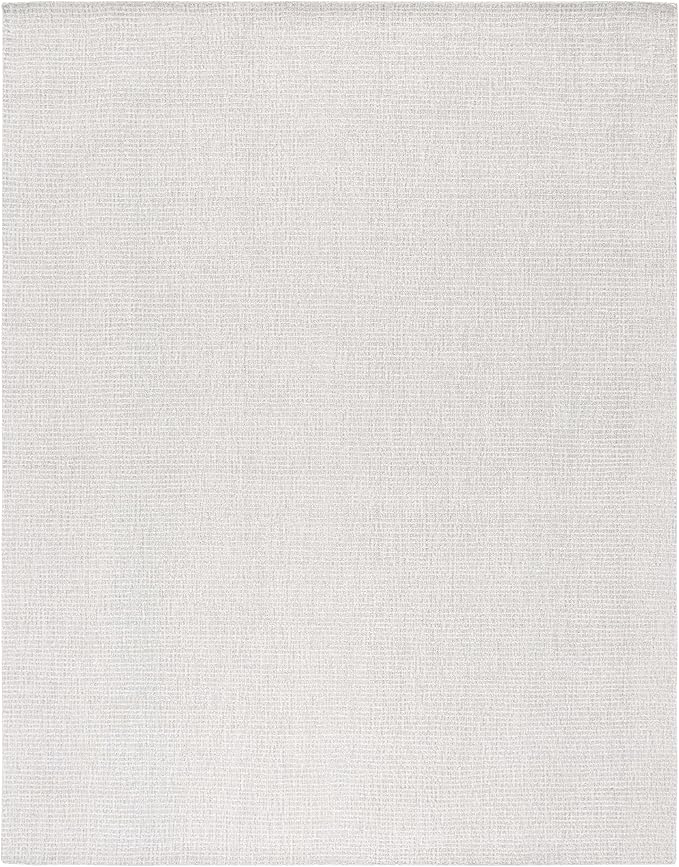 SAFAVIEH Abstract Collection Area Rug - 9' x 12', Light Grey & Ivory, Handmade Wool, Ideal for High Traffic Areas in Living Room, Bedroom (ABT468F)