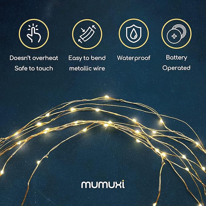 MUMUXI 12 Pack 7.2ft Fairy Lights Battery Operated String Lights, 20 Mini LEDs for Centerpiece Table Decorations, Wedding Party Bedroom Mason Jar Christmas Decor, Warm White