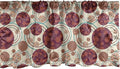 Lunarable Geometric Circle Window Valance, Ring Spherical Disco Balls Dot and Stripes Swirls Display Print, Curtain Valance for Kitchen Bedroom Decor with Rod Pocket, 54" X 12", Maroon Beige