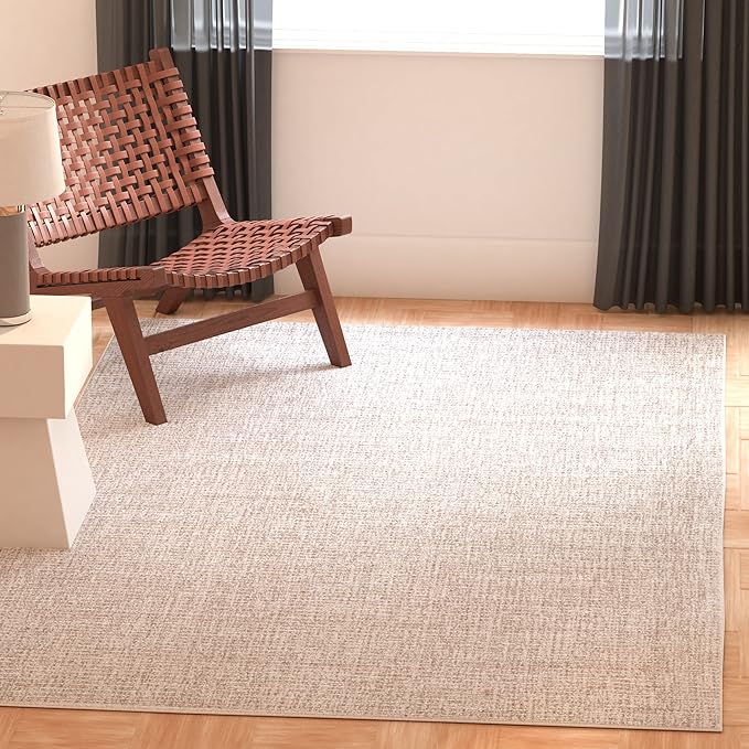 SAFAVIEH Abstract Collection Area Rug - 6' x 9', Ivory & Grey, Handmade Wool, Ideal for High Traffic Areas in Living Room, Bedroom (ABT468G)